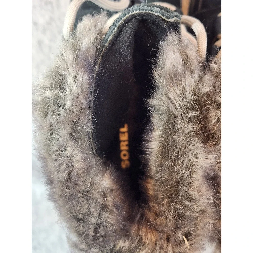 Sorel Joan of Arctic Youth 3 Black Waterproof Faux Fur Winter Boots NY2329